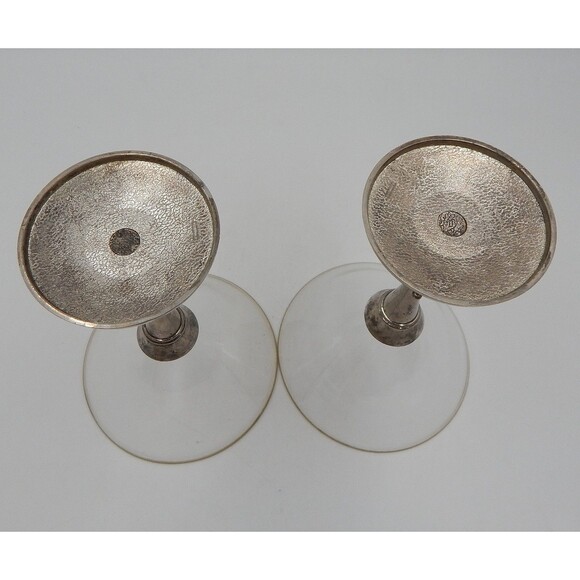 Roulette Wheel Martini Glassware Glasses Pair Godinger Silver Art Company - Picture 11 of 14